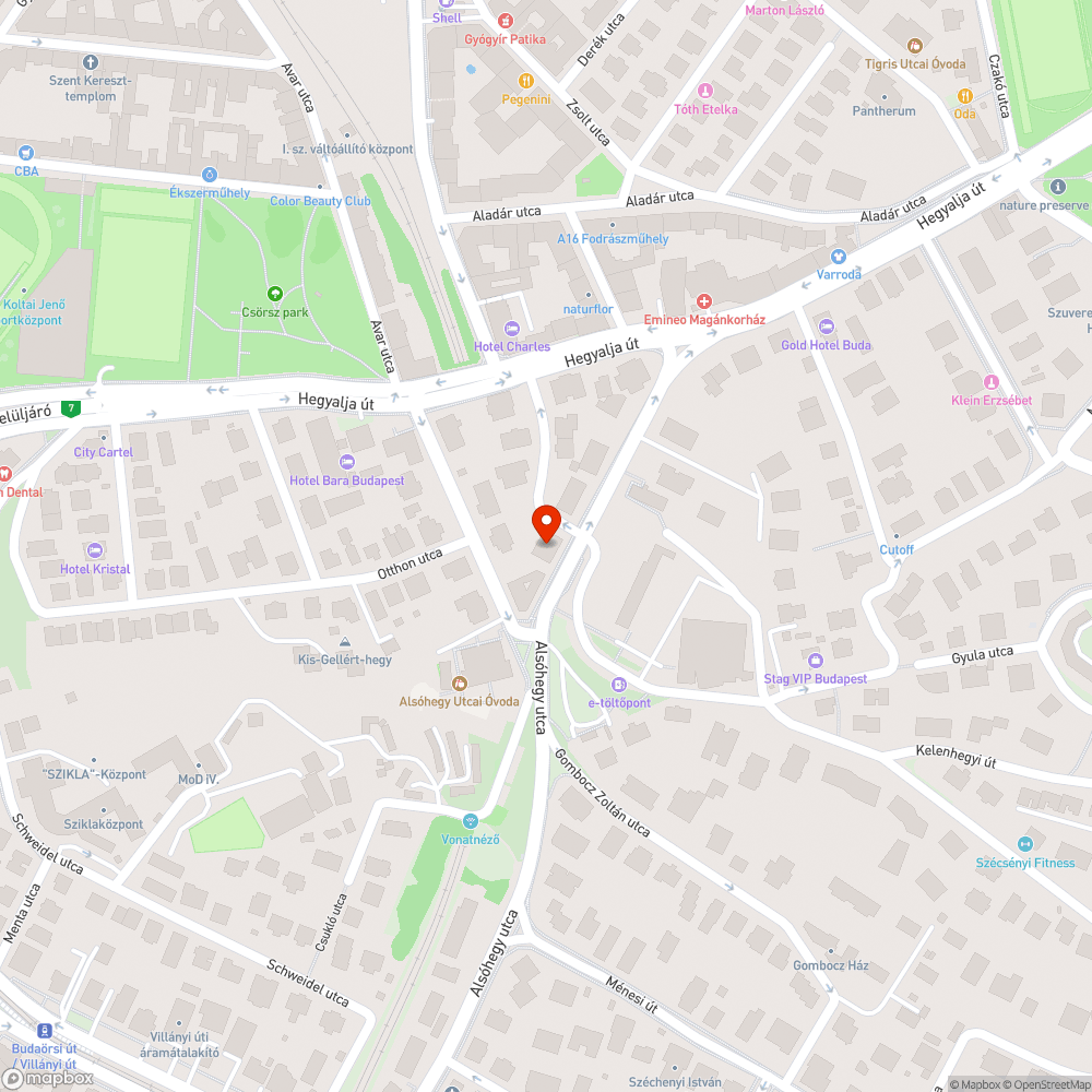 Mély, éles peremű kátyú kereszteződésben bejelentés helye