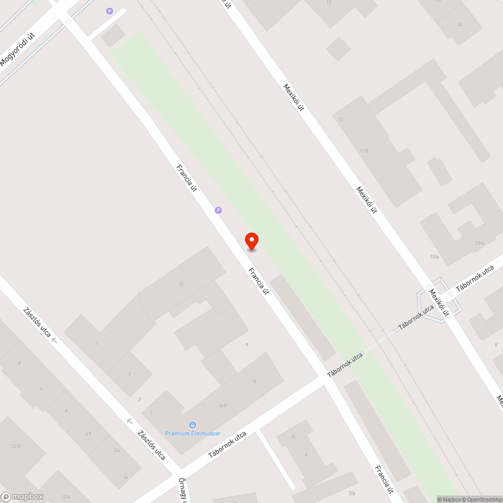 Elhagyott autó a Francia úton bejelentés helye