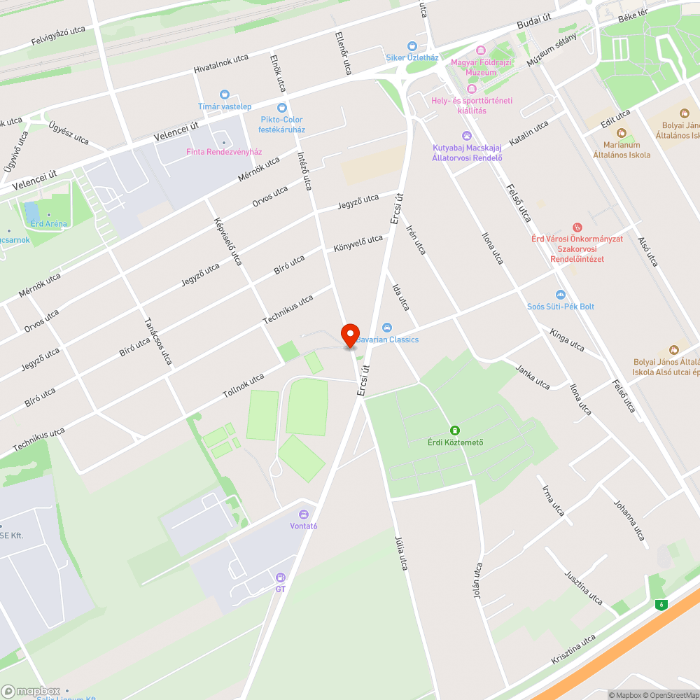 Egyirányú utca bejelentés helye