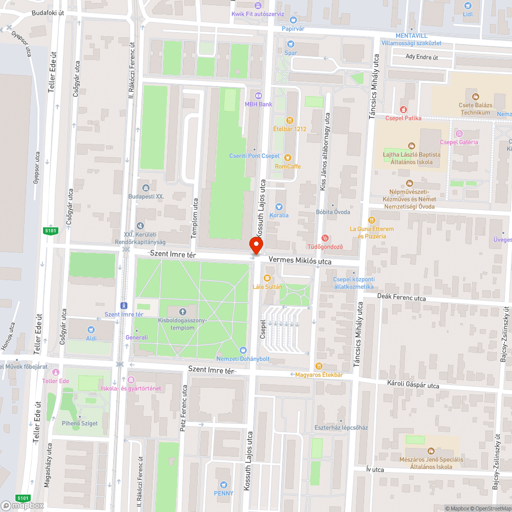 Hiányzó útburkolati jel. bejelentés helye