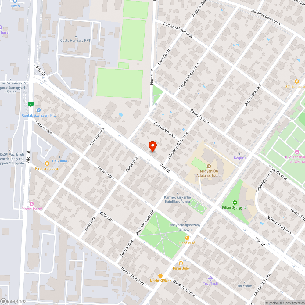 Felgyűrődött aszfalt a Fóti úton bejelentés helye