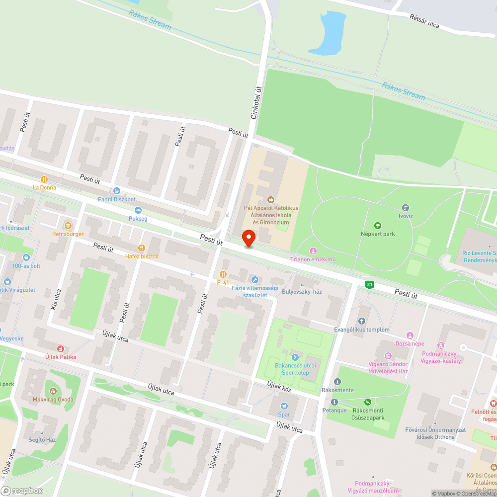 Megpihent bejelentés helye