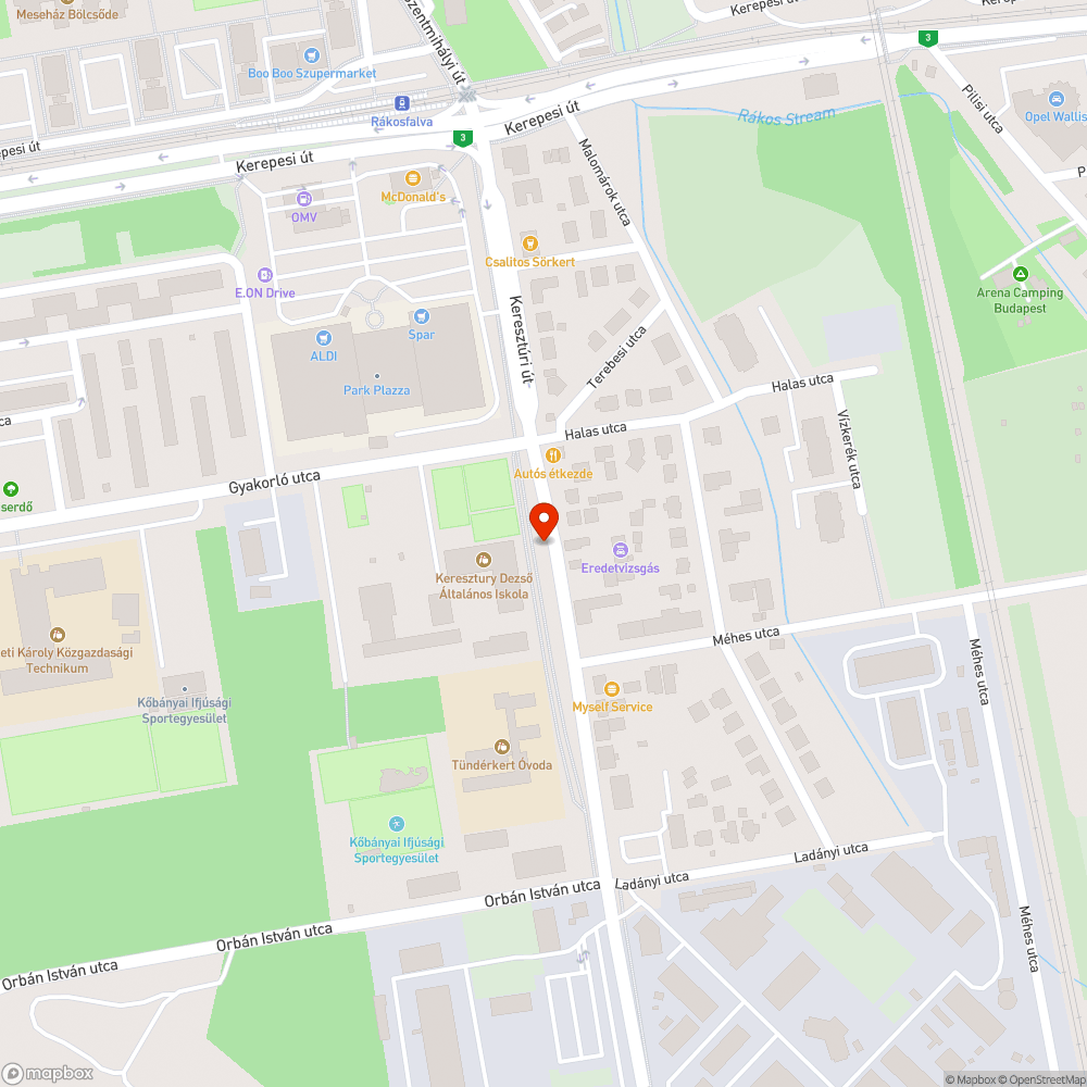 Kiszáradt fa - Keresztury iskola előtt bejelentés helye