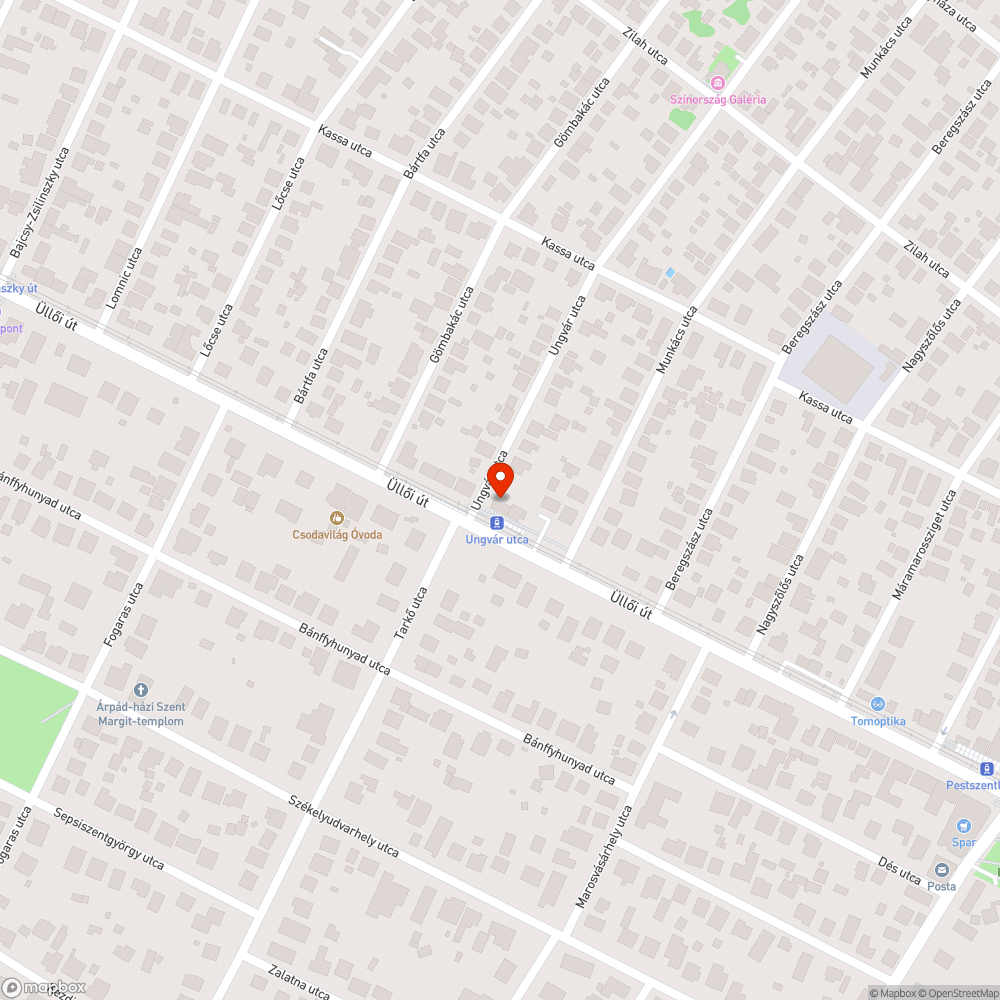 Buszmegálló bejelentés helye