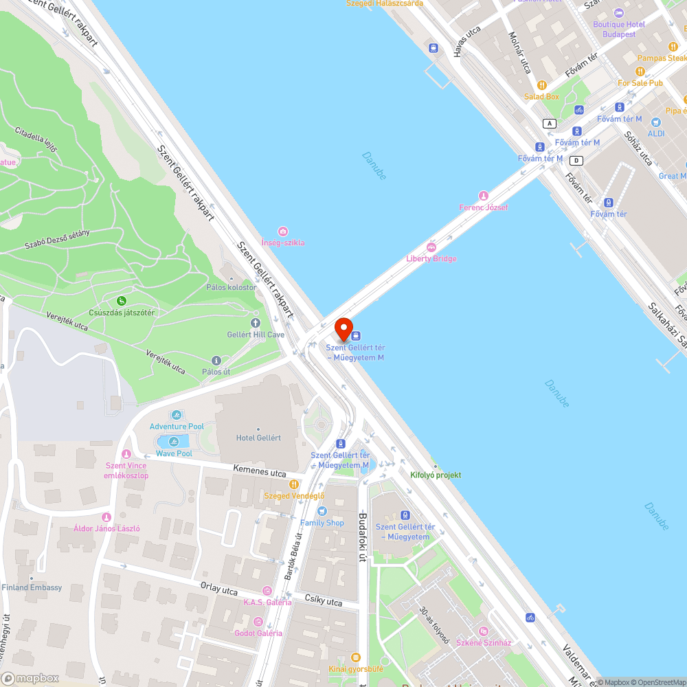 Szent Gellért tér hajóállomás graffitik bejelentés helye