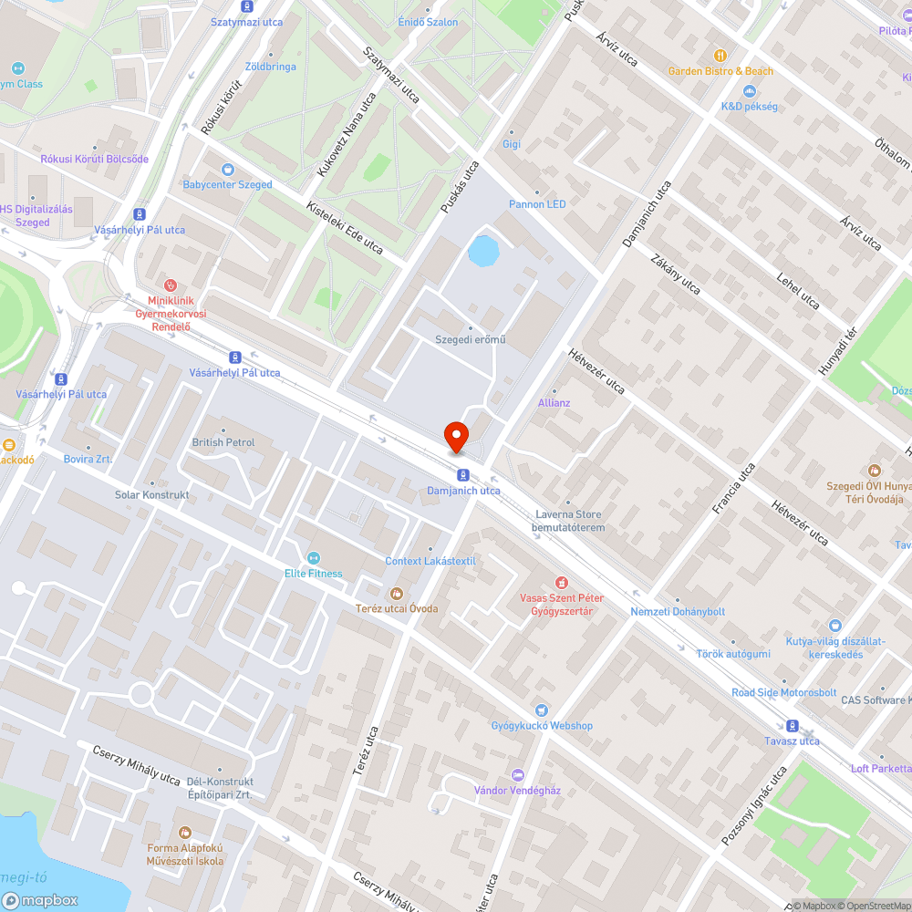 Hiányzó fa a Damjanich utcánál bejelentés helye