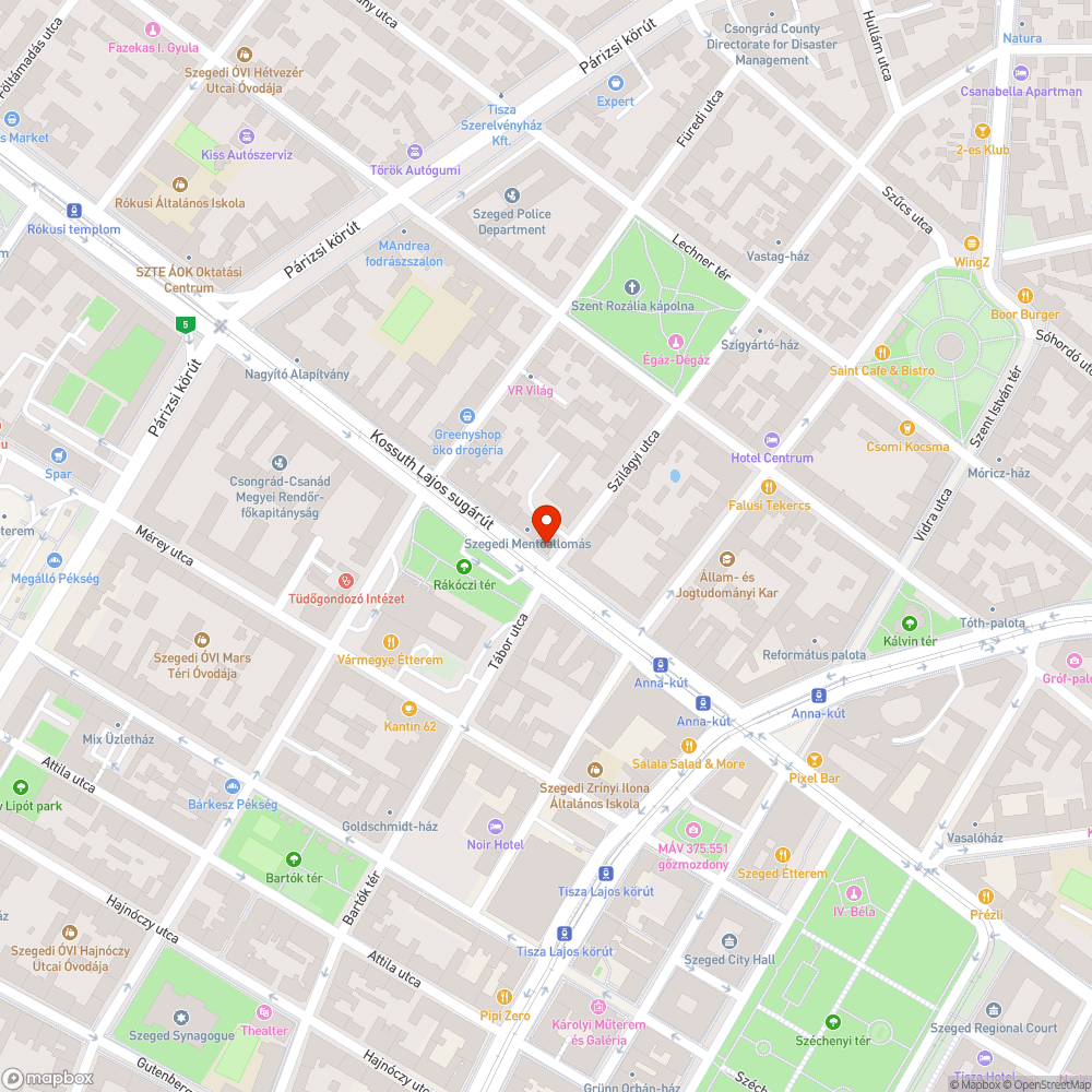 Üres fahely a mentőállomásnál bejelentés helye