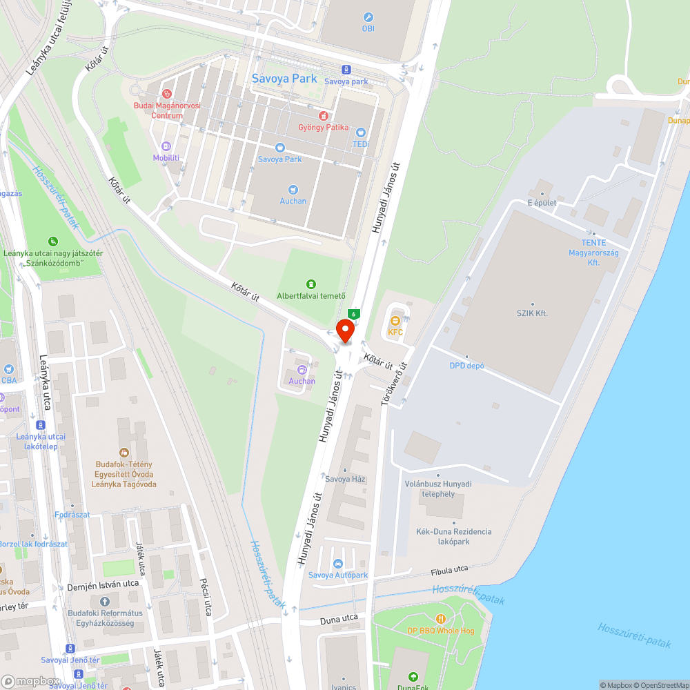 Kőtár/Hunyadi kátyúja bejelentés helye