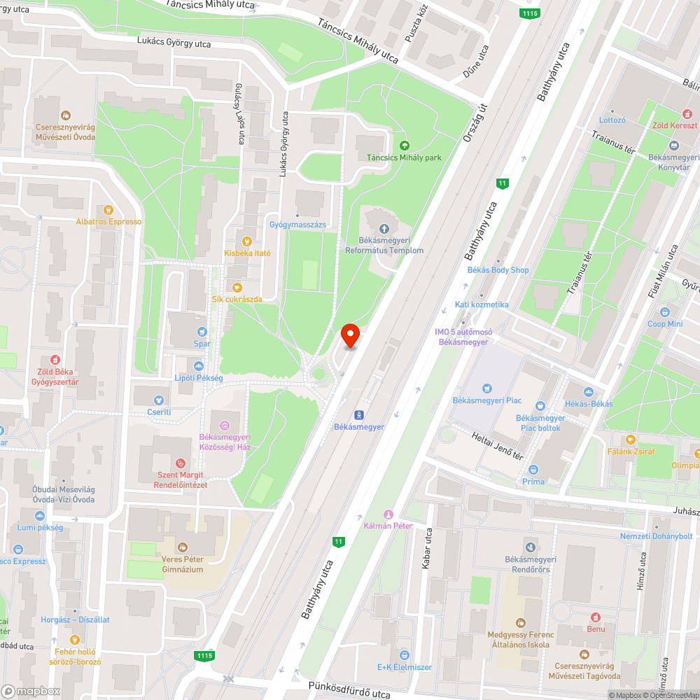 160-as busz bejelentés helye