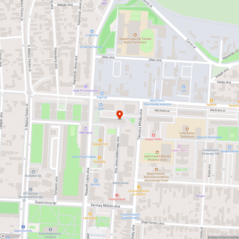 Kátyú-kátyú hátán bejelentés helye