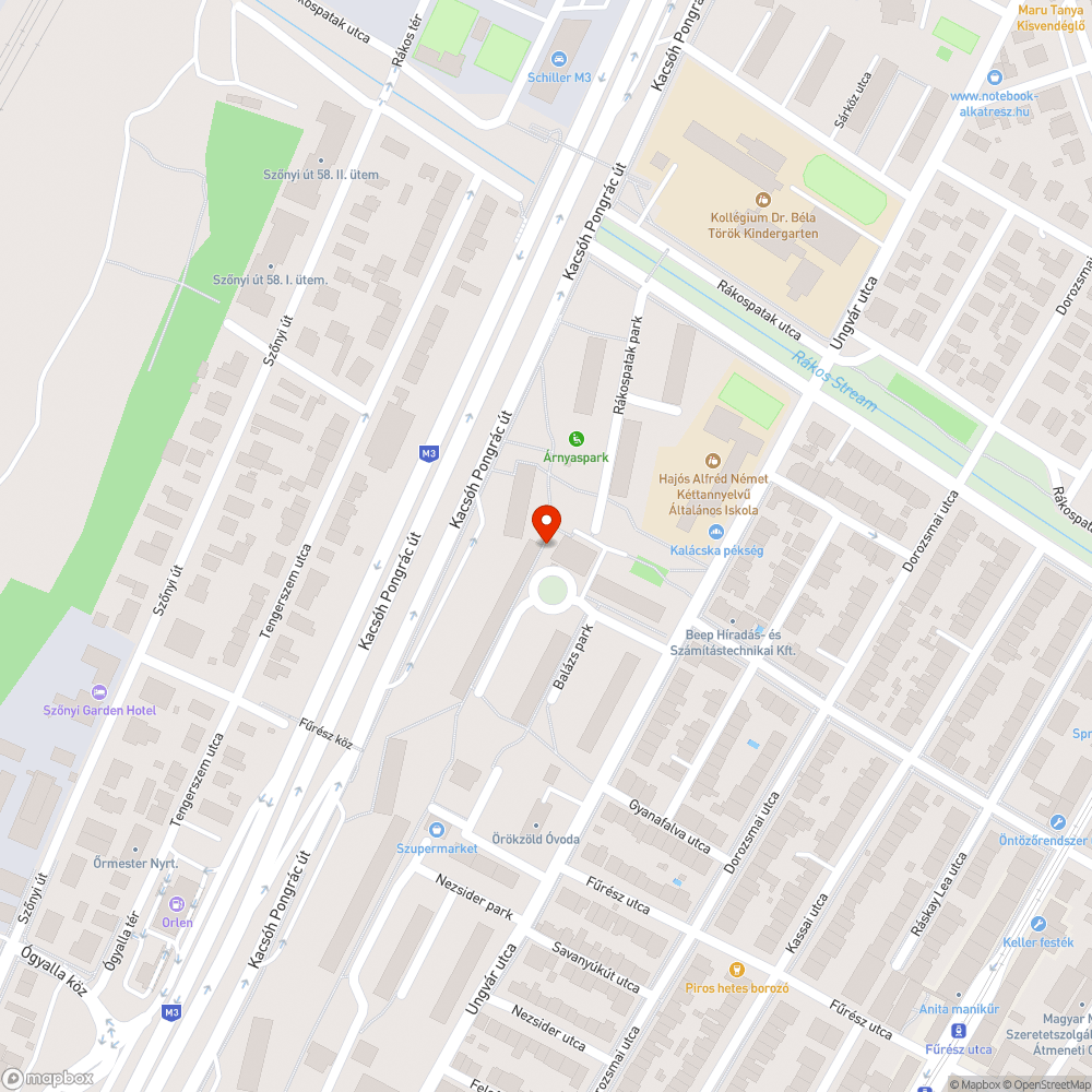 Ottfelejtett utcai szemetes bejelentés helye