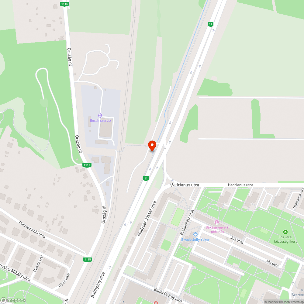 Szétesett híd bejelentés helye