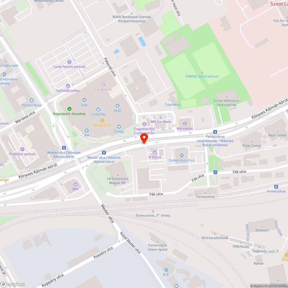 Üres fémkeret bejelentés helye