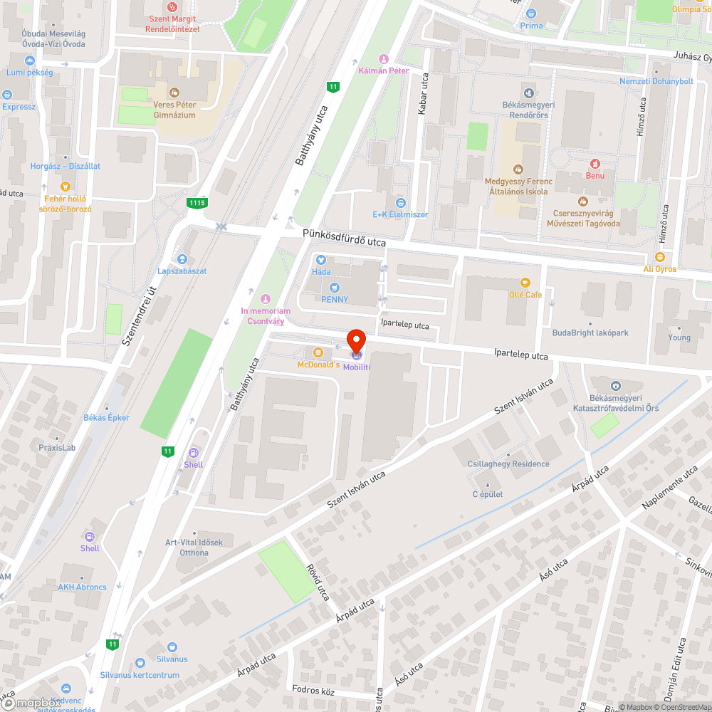 Elhagyott Opel bejelentés helye