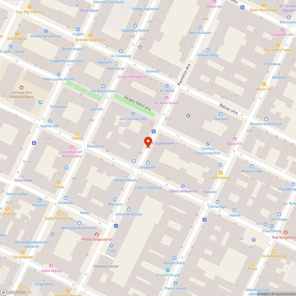 Beszakadt járda bejelentés helye