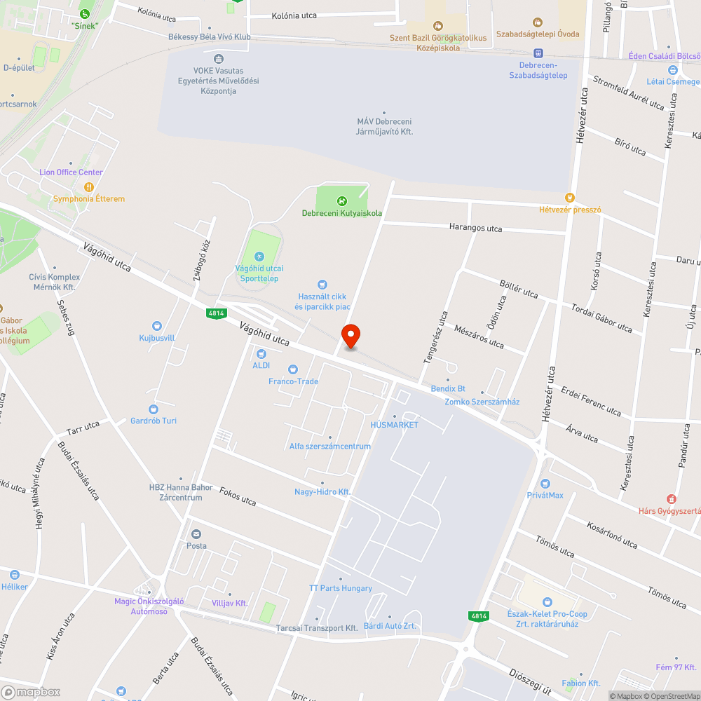 Vágóhíd utca gazos területek bejelentés helye