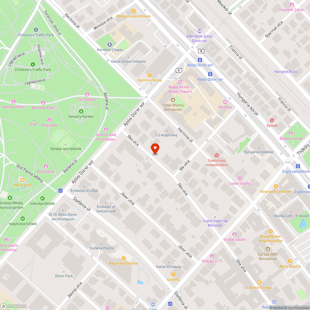 Kiszáradt fa (Ilka utca) bejelentés helye