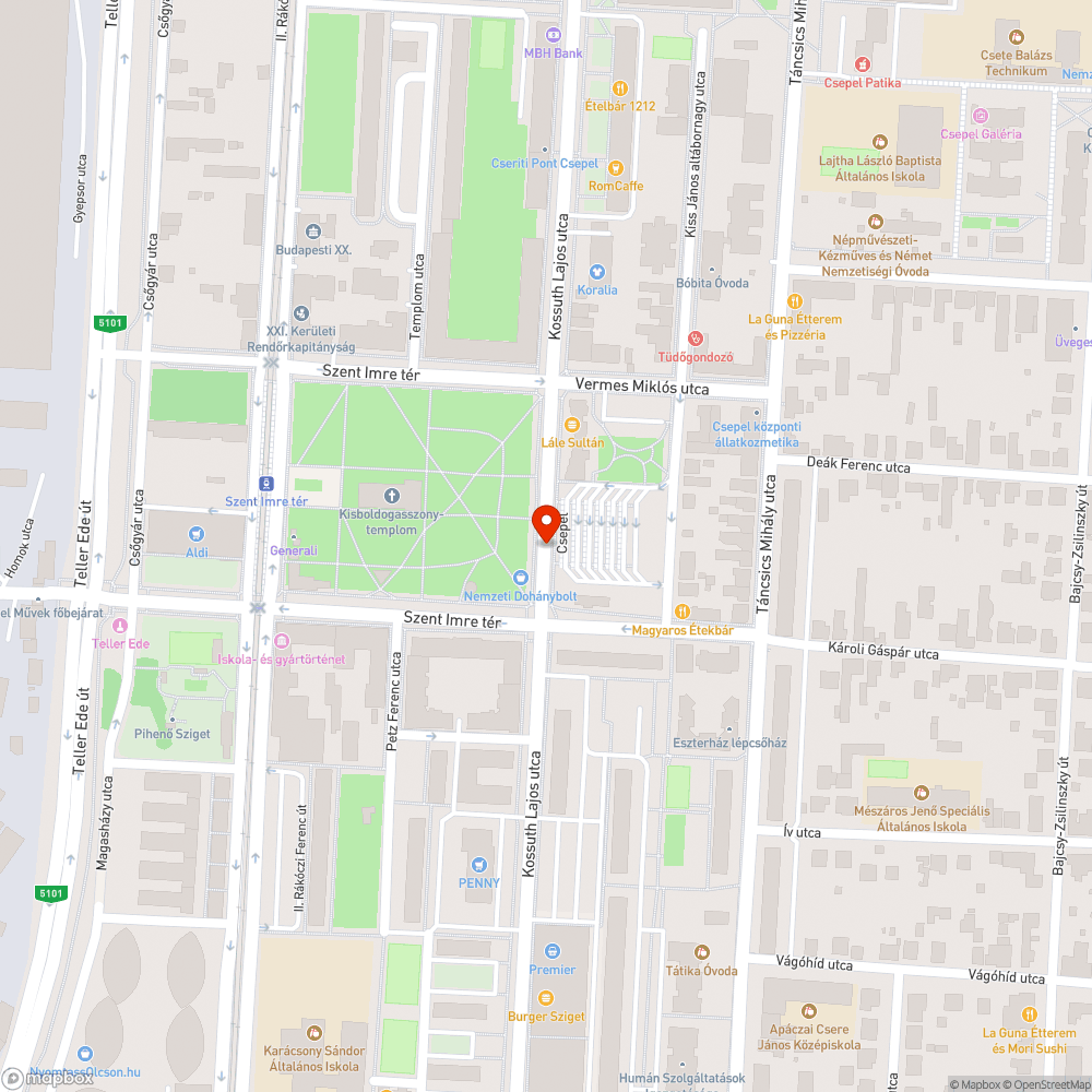 Egy kötődoboz lóg ki villanyoszlopból a járdára bejelentés helye