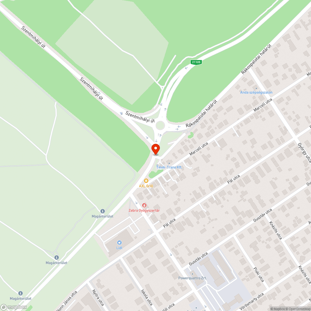 Akácfák nőnek az útra bejelentés helye