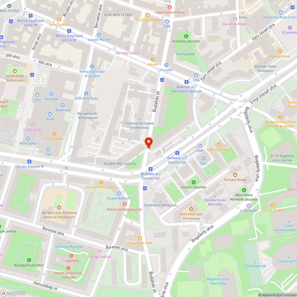 Kátyú a Budafokin bejelentés helye