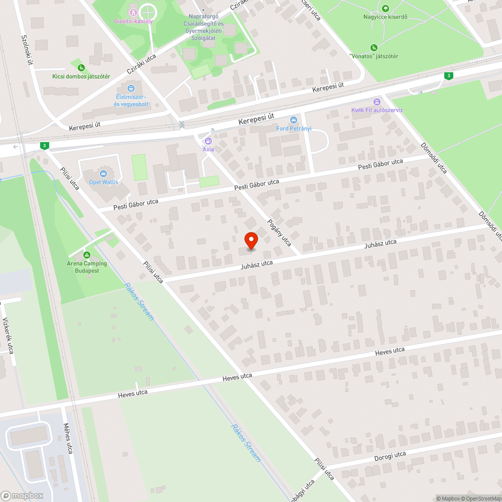 Elhagyott jármű bejelentés helye