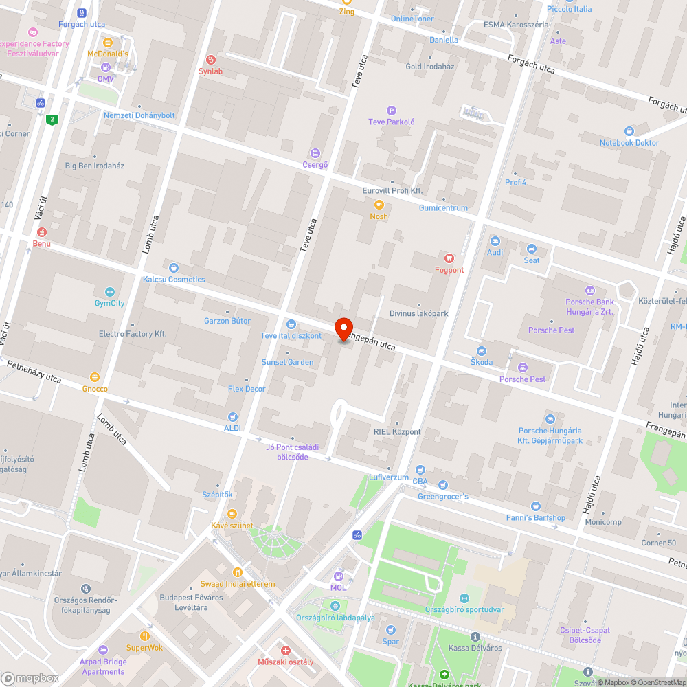 Elpusztult fa bejelentés helye