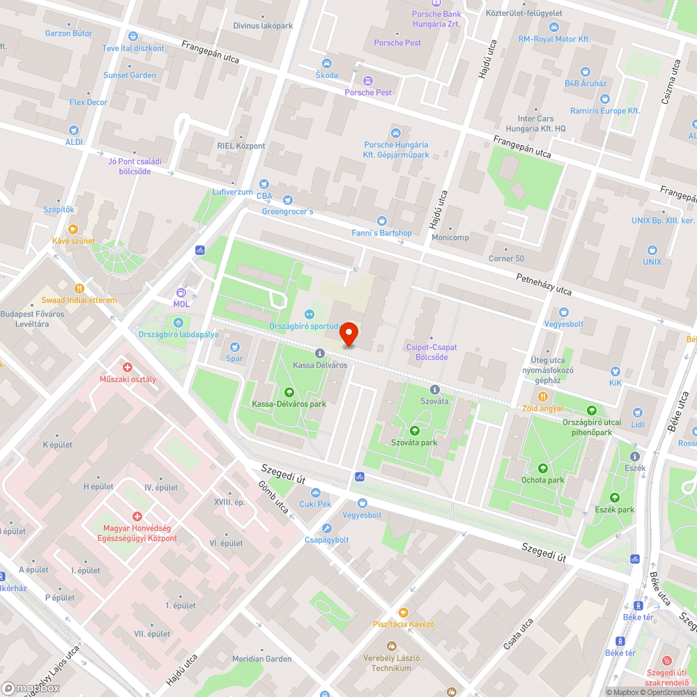 Kiömlött olaj a járdán bejelentés helye