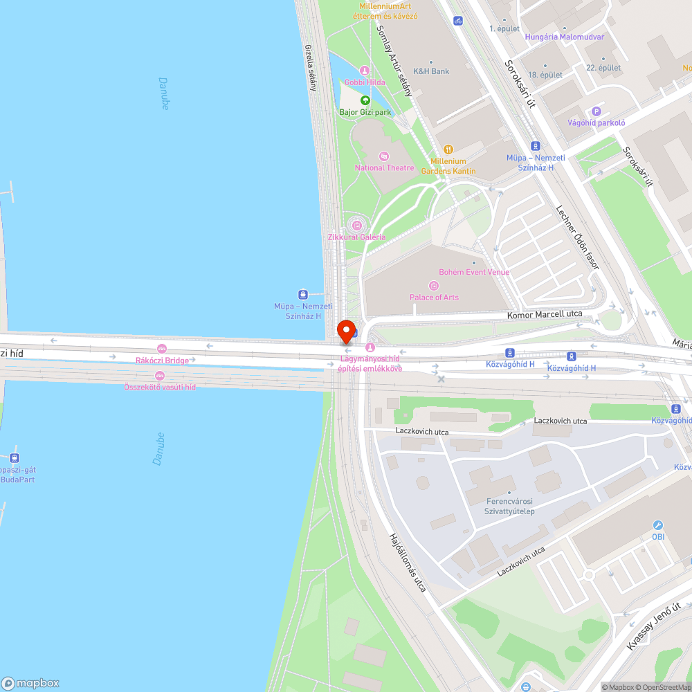 Rákóczi híd kerékpárút jelentős úthibái bejelentés helye