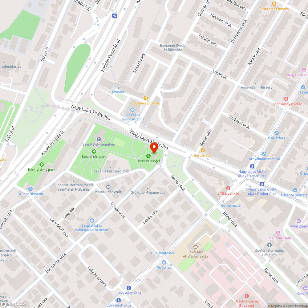 Kötélcsúszda bejelentés helye