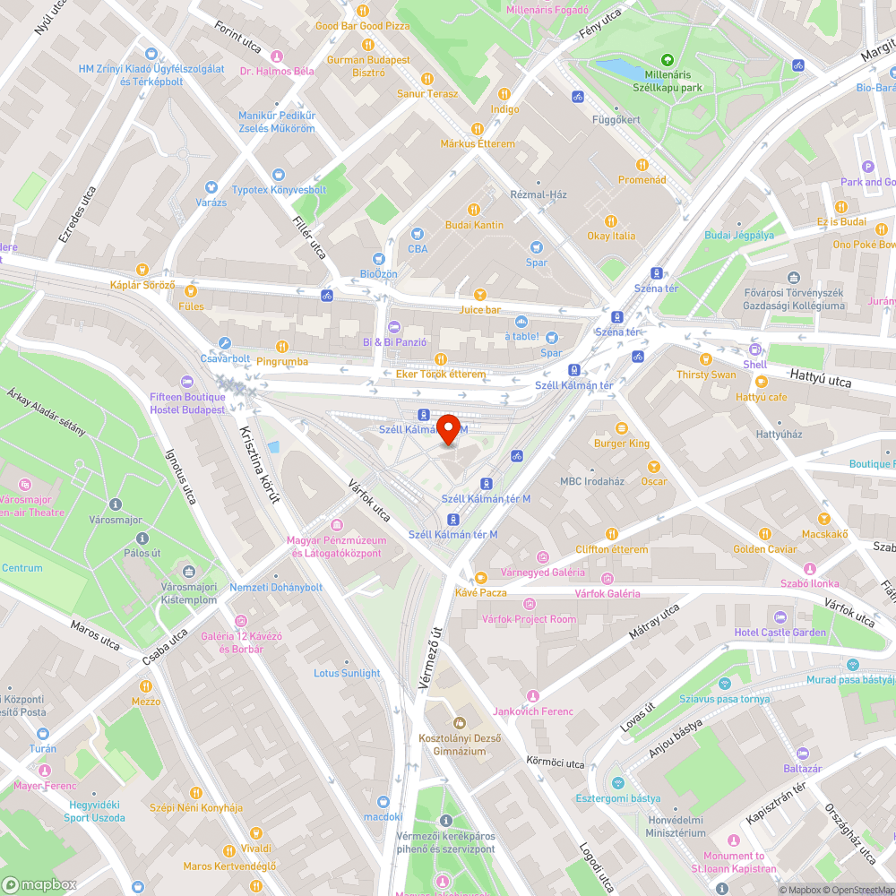 Széll Kálmán tér, villamosmegállók bejelentés helye