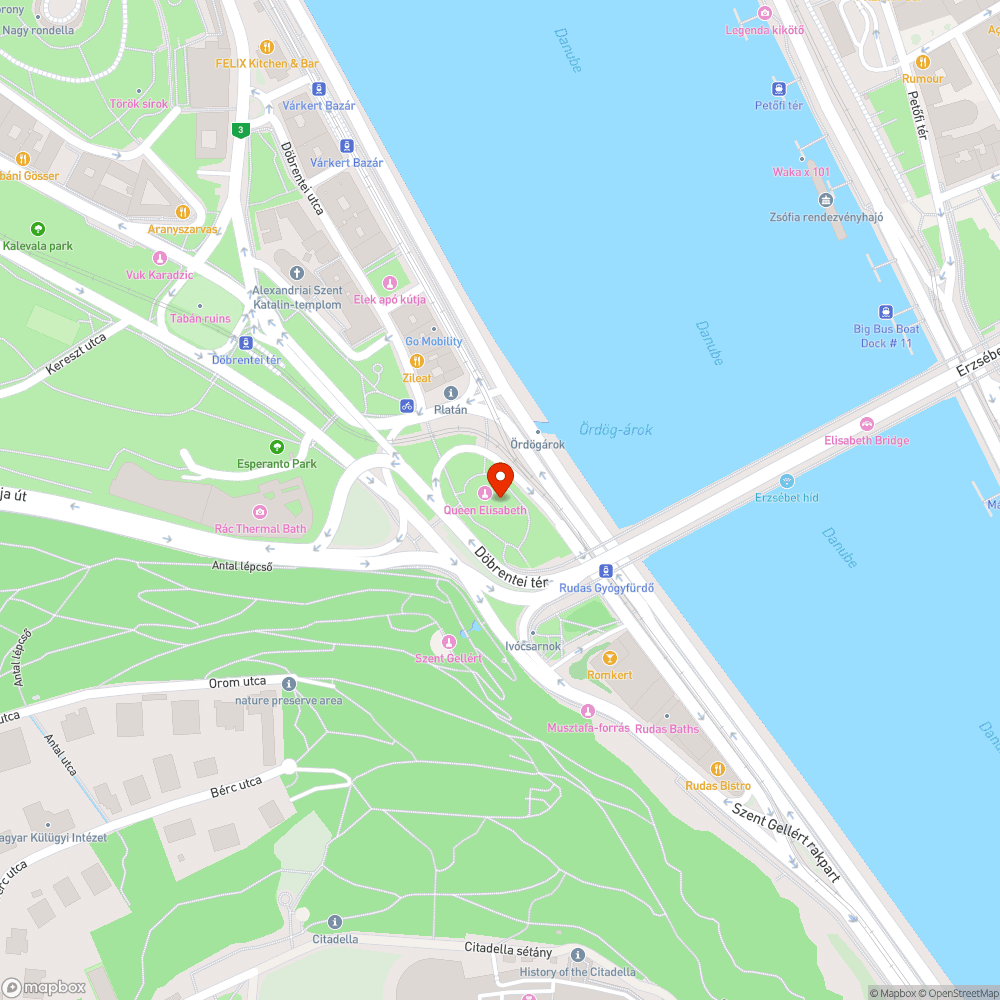 Erzsébet híd, budai oldal bejelentés helye