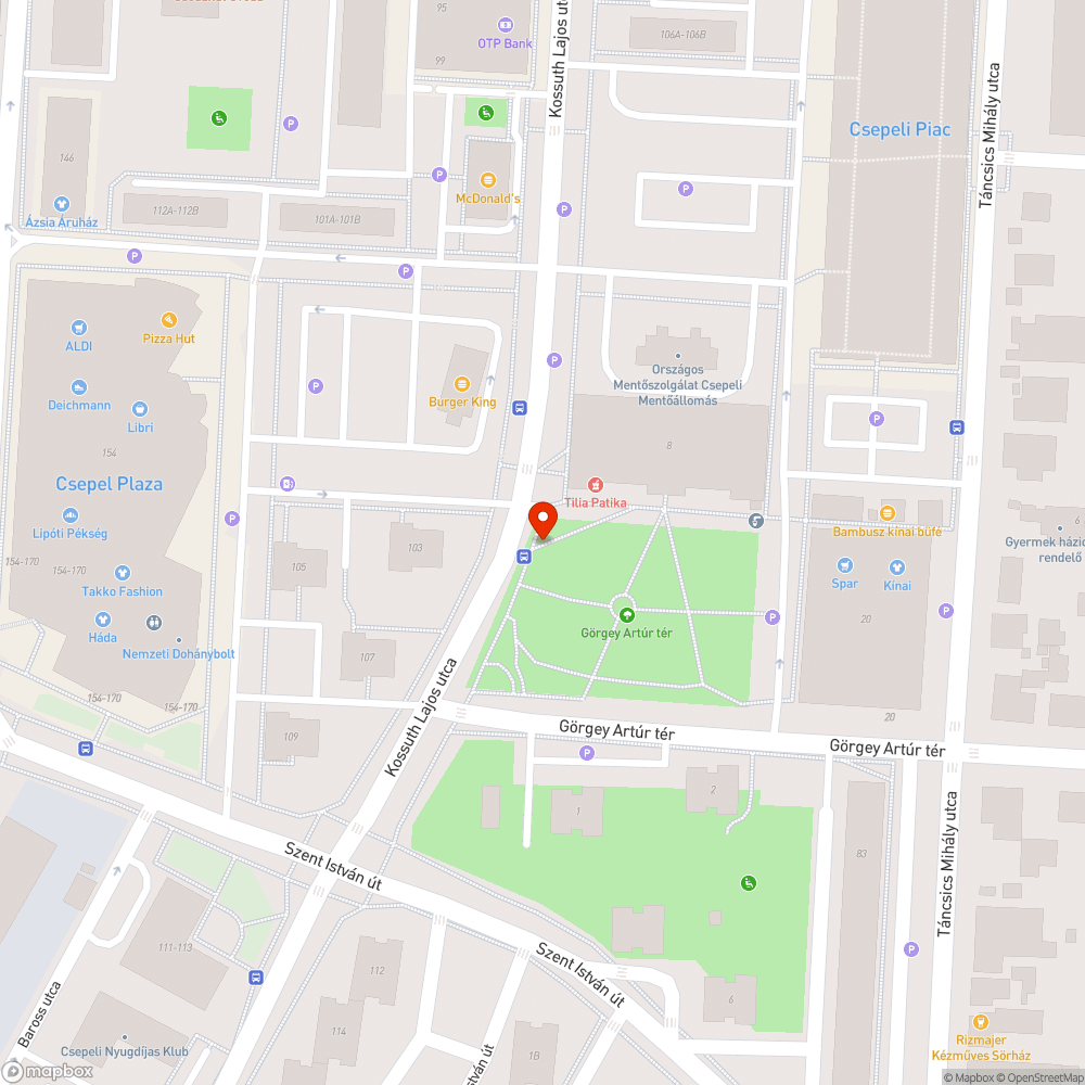 Kiszáradt fa bejelentés helye