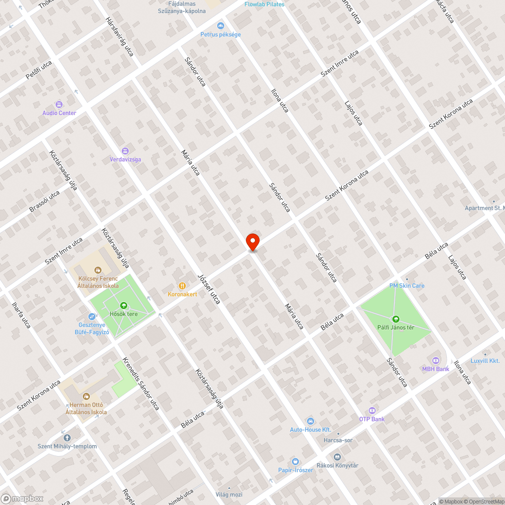 Úttestre közterületről kinyúló fa bejelentés helye