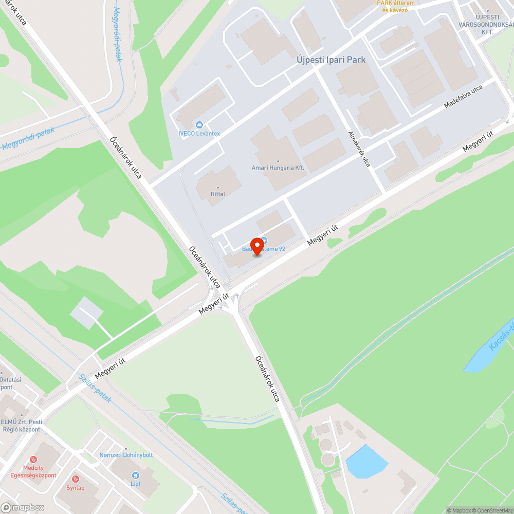 Megyeri úti kátyúhalom bejelentés helye