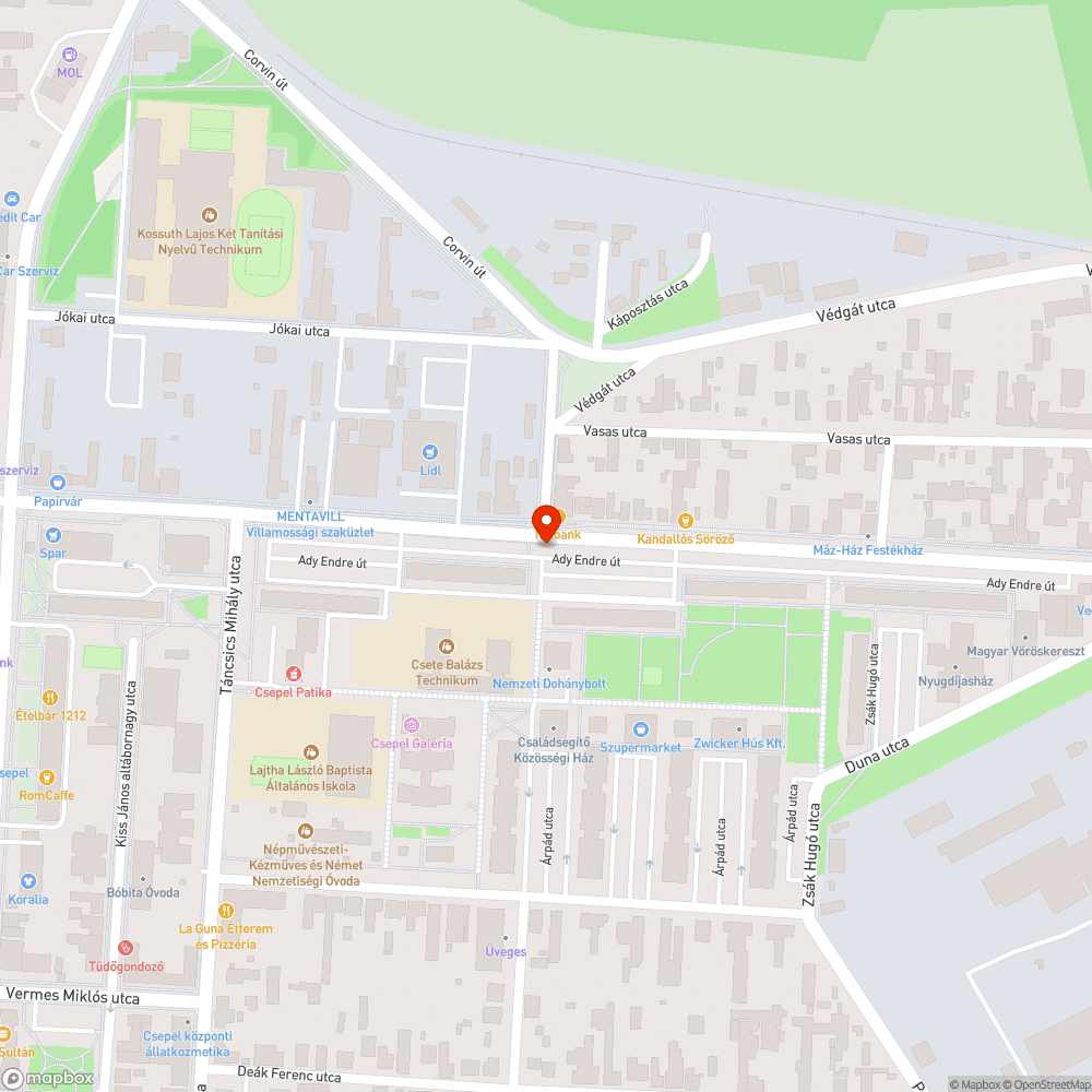 Megsérült korlátsor bejelentés helye