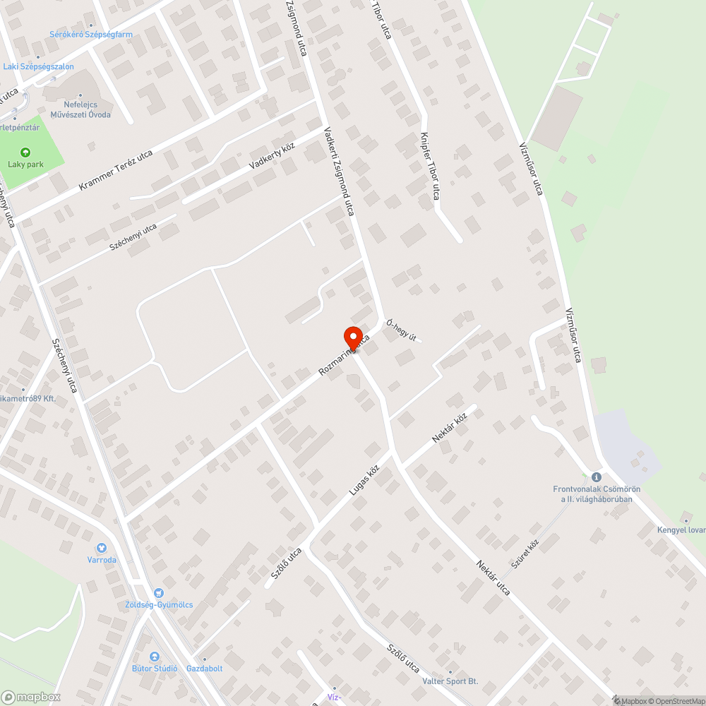 Beszakadt burkolat a Rozmaring utcában bejelentés helye