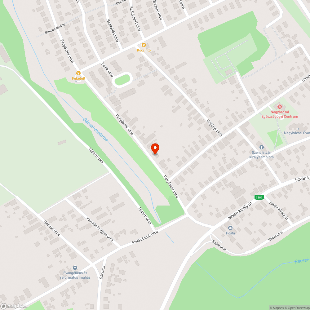 Elhagyott szürke Opel ál Győrben a Fenyőszer utcában bejelentés helye