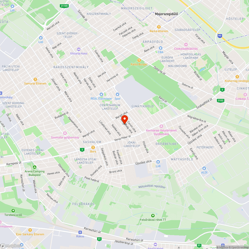 Óriás kátyúk bejelentés helye