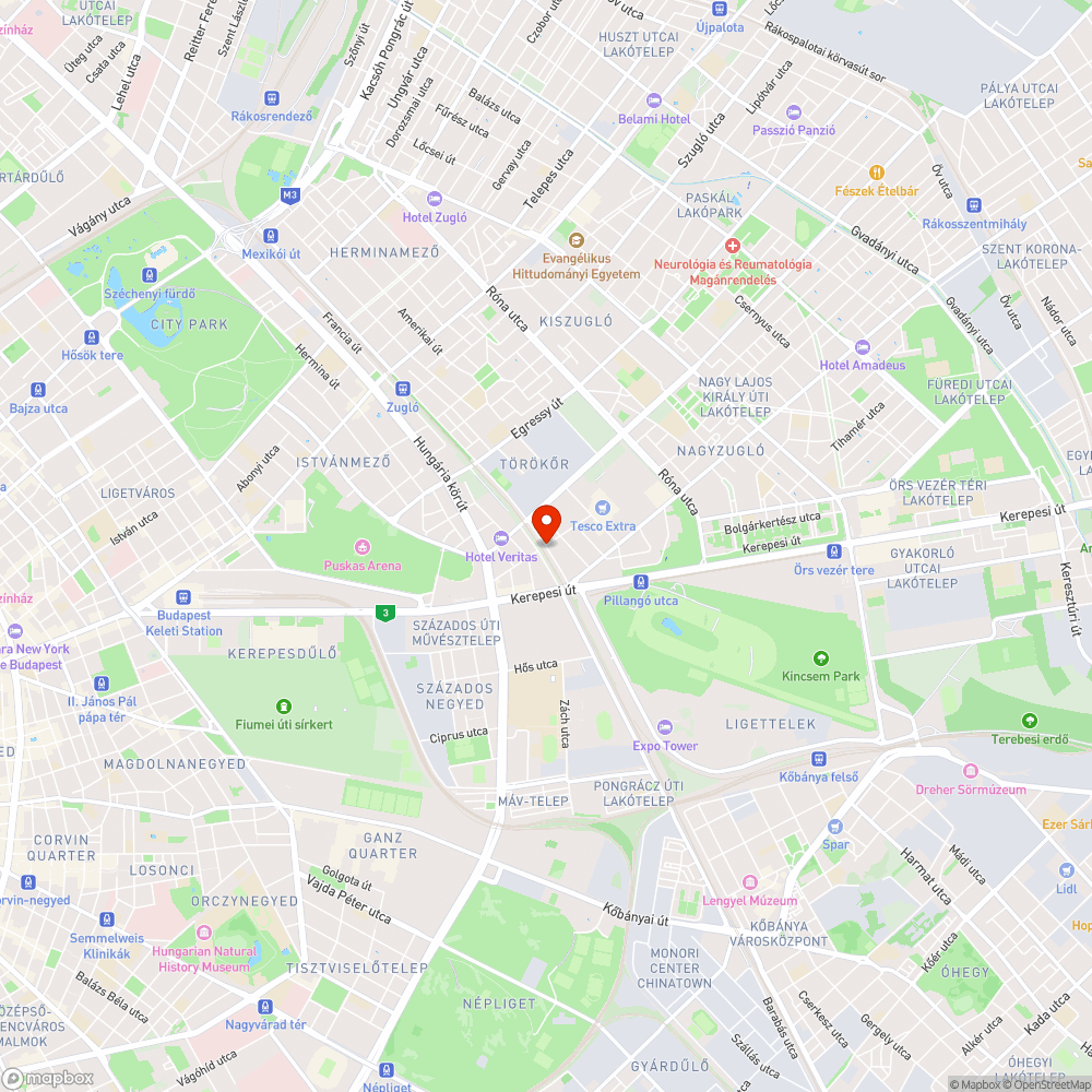 Veszélyes gyalogátkelőhely a Mexikói út - Tábornok utca sarkán bejelentés helye