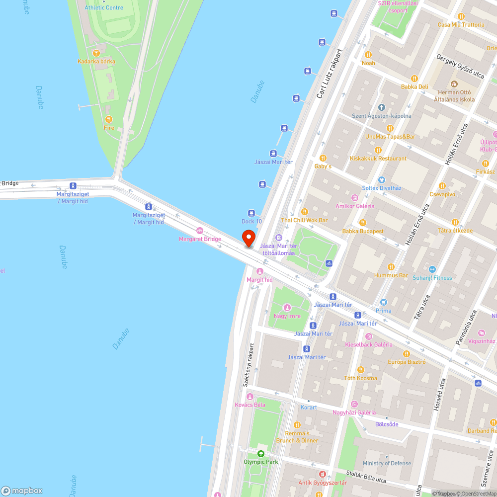 Felszakított korlát a Margit hídon bejelentés helye