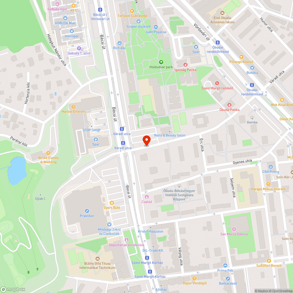 Járdahiány a Váradi utcában bejelentés helye