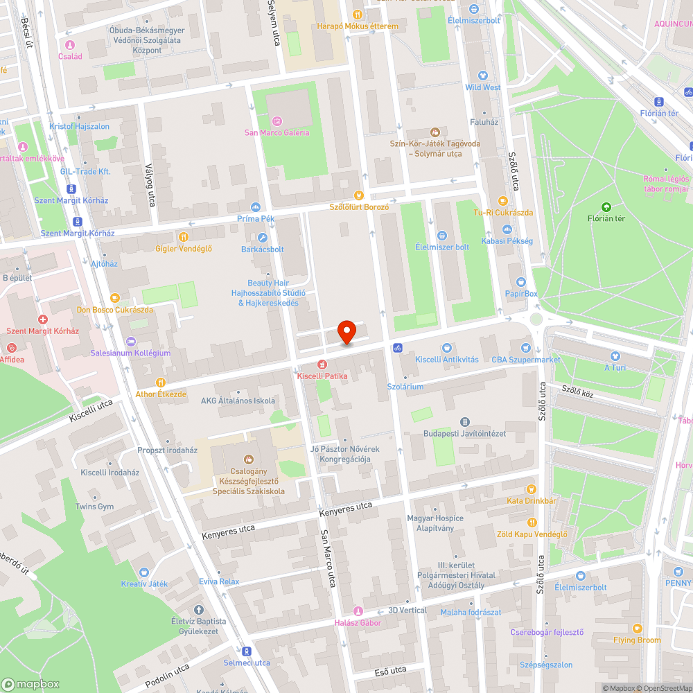 Parkolósáv fölé belógó ágak bejelentés helye