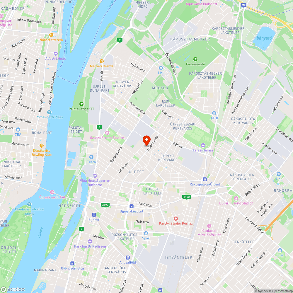 1044 Vécsey Károly u.6. előtt kátyú az úttesten bejelentés helye