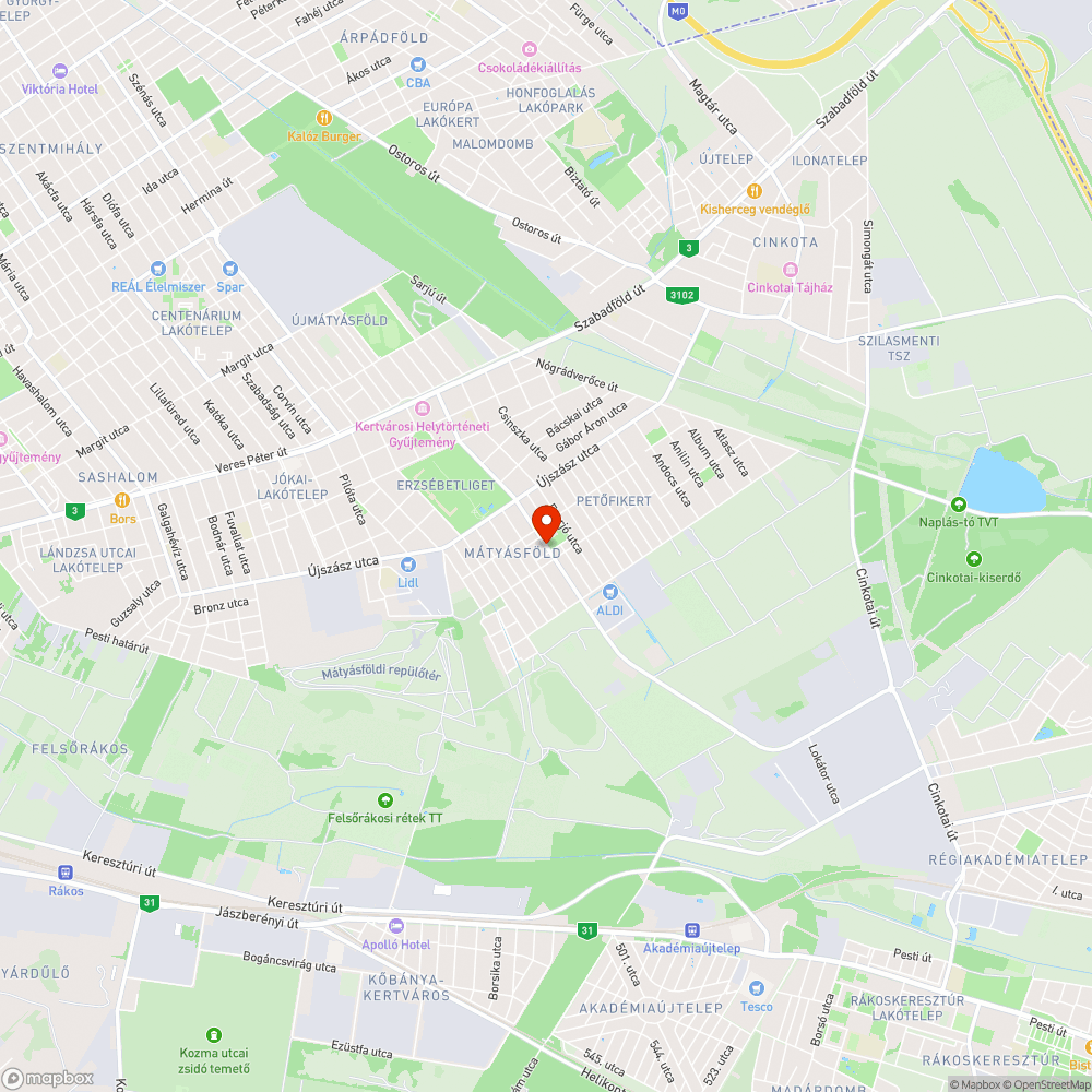 Zebra hiánya a Bökényföldi úton a Petőfi térnél bejelentés helye