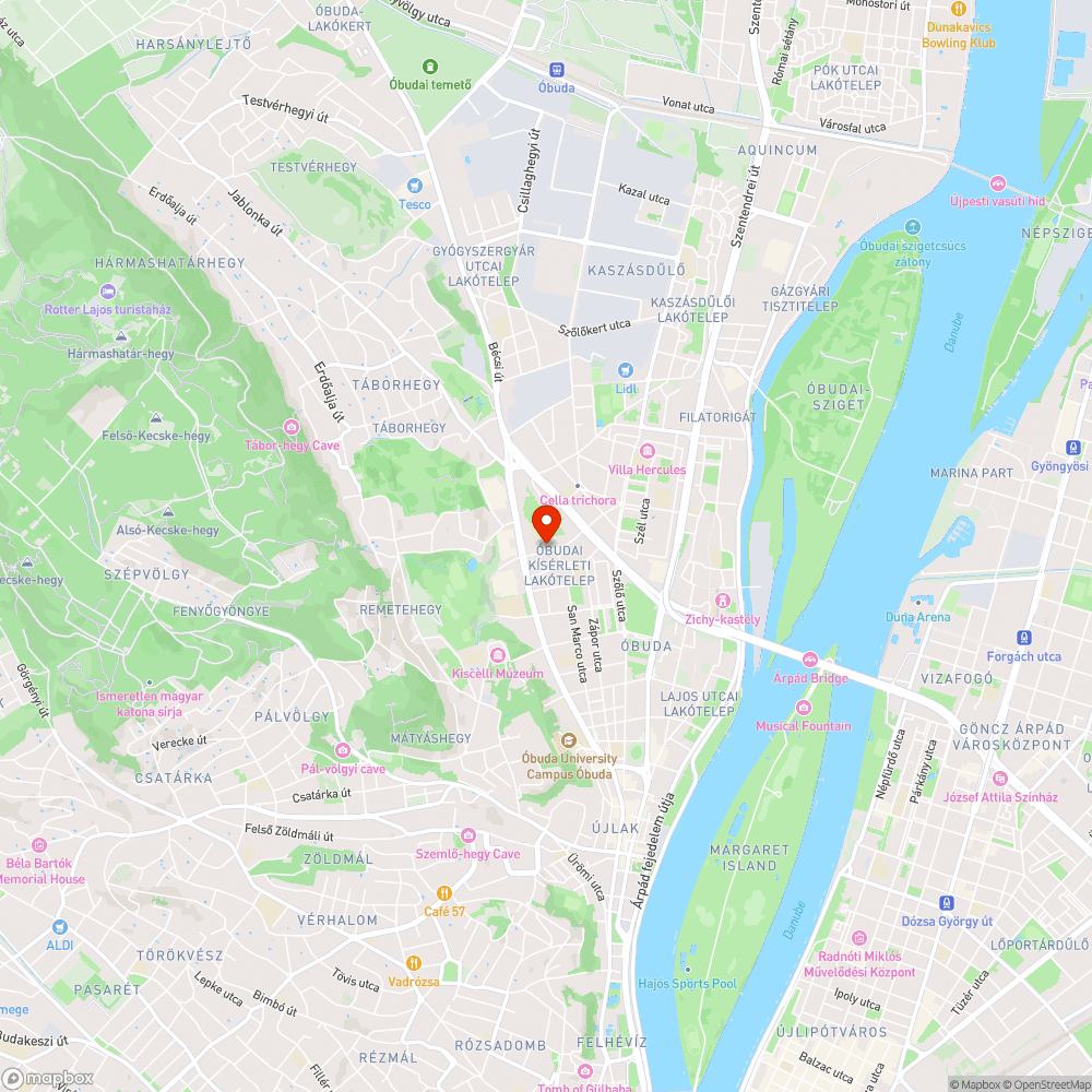 Akáccal benőtt sportpálya Óbudán bejelentés helye