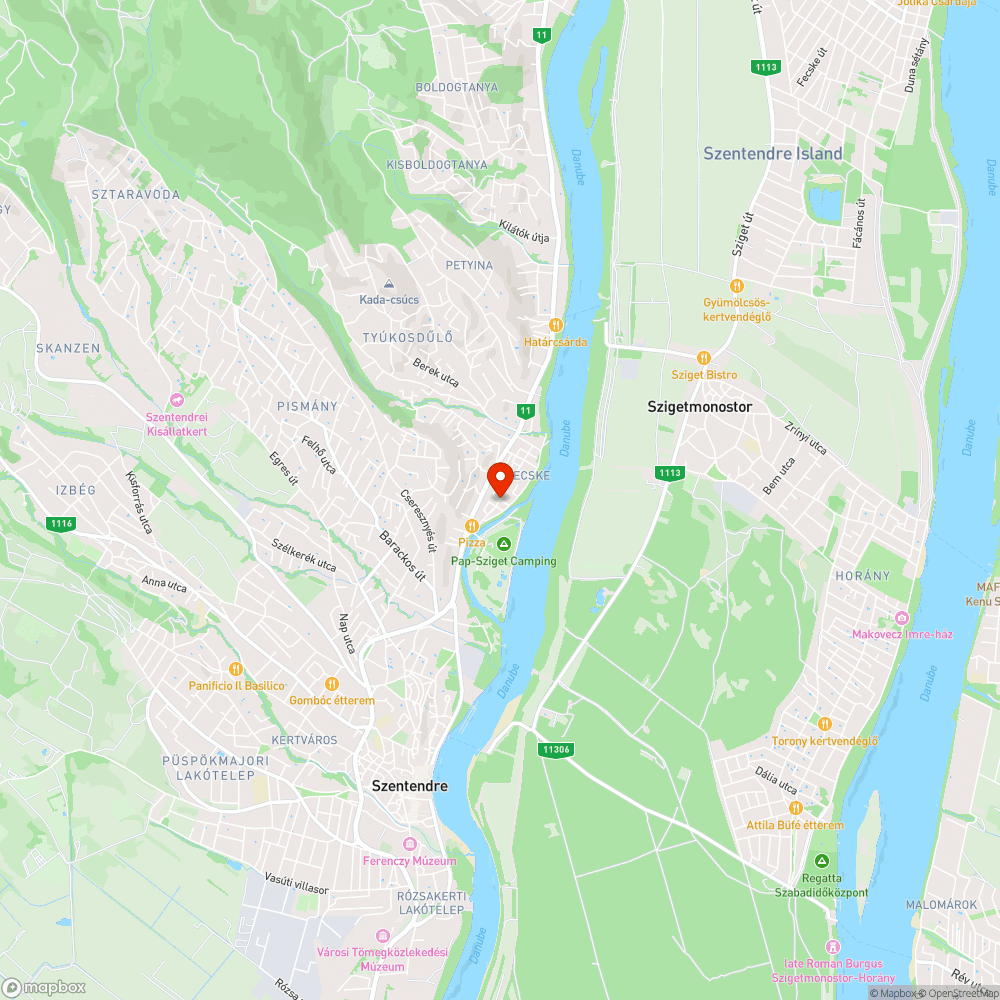 Árbóc utcai úthiba bejelentés helye