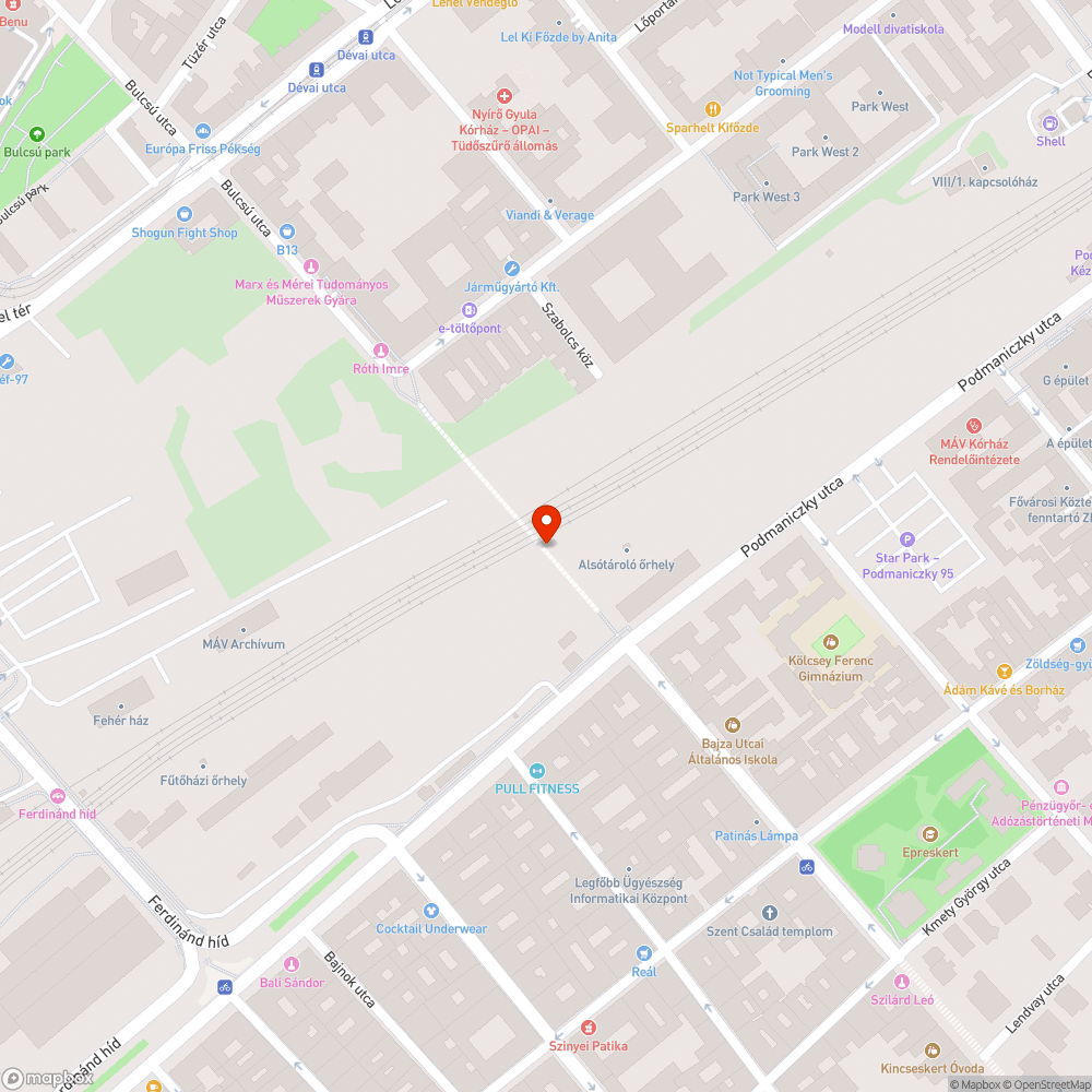 Törött üvegek az alagútban bejelentés helye