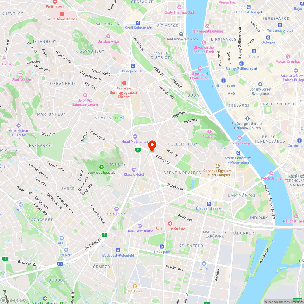 Villányi út / Alsóhegy sarok bejelentés helye