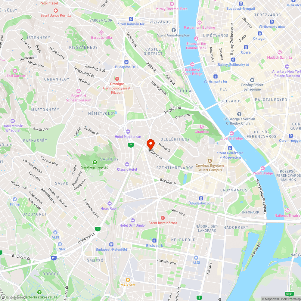 Villányi út 73-87 járda csatornázás + filmforgatás bejelentés helye