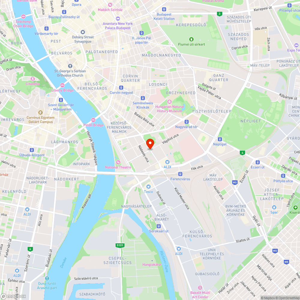 Budapest IX. kerület Vágóhíd u. 36. járda bejelentés helye